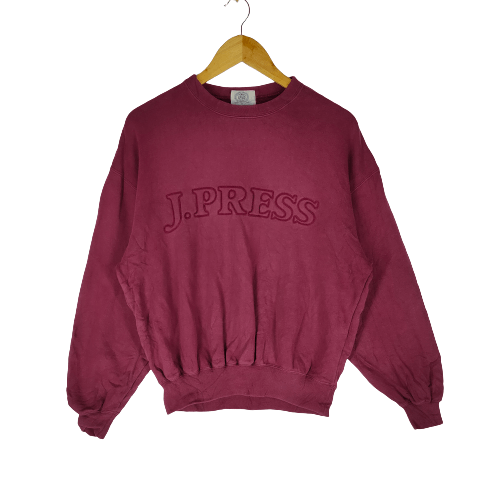 J. Press × Japanese Brand J. PRESS Embroidery Big Logo Spellout Pullover Sweatshirt Size US M / EU 48-50 / 2 - 1 Thumbnail