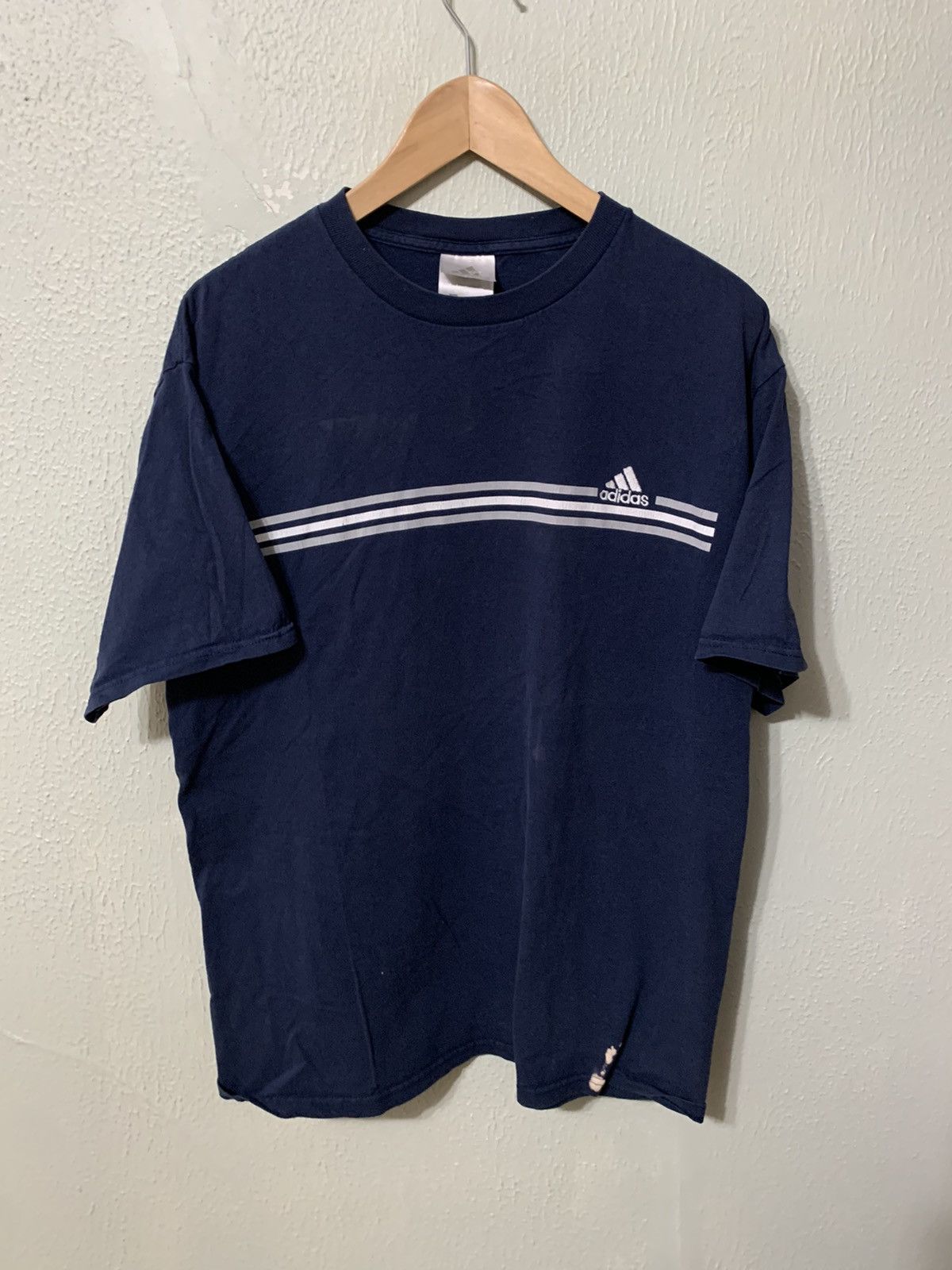 Adidas 90s Vintage 3-Stripes T-Shirt Grau M main image 0