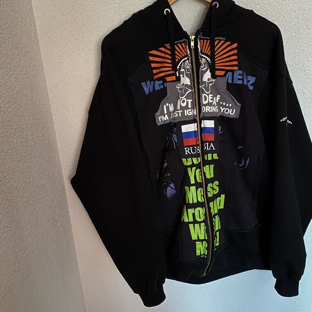 VETEMENTS】18AW Russia Patchwork Hoodie-