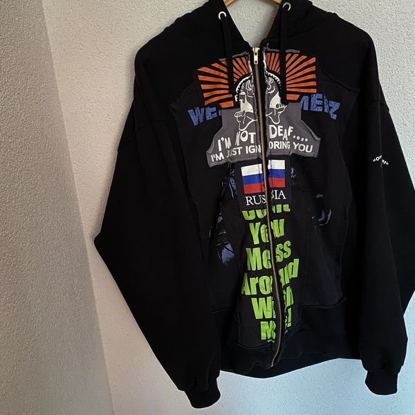 Vetements shop patchwork hoodie