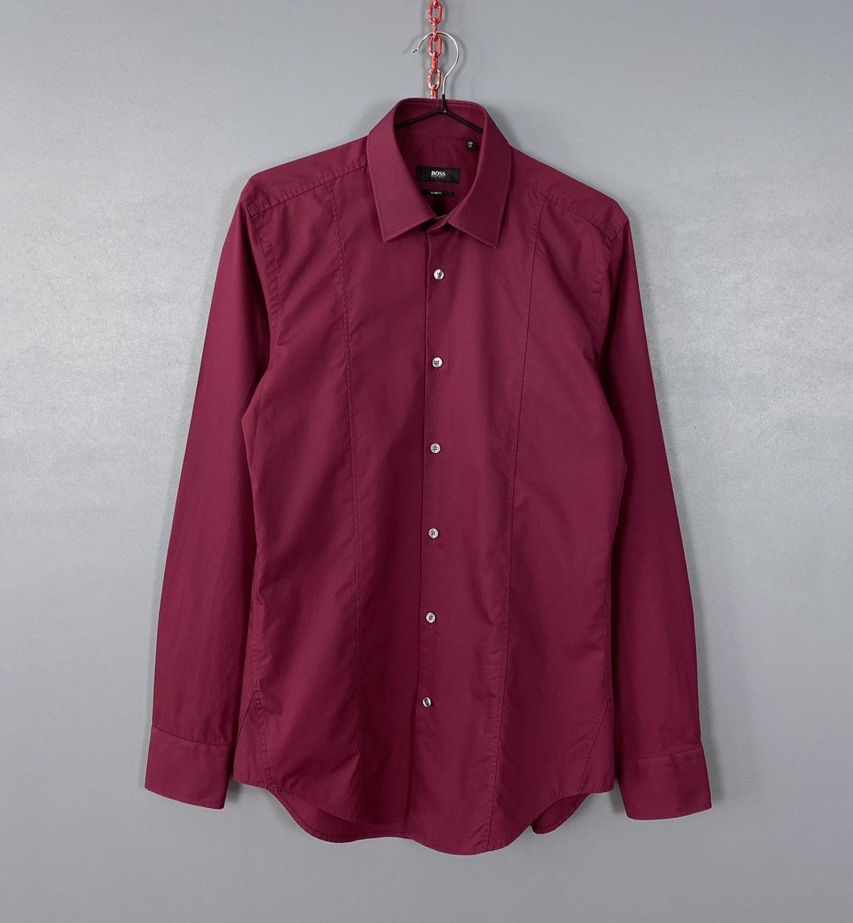 Hugo Boss Hugo Boss Buttons Up Shirt Mens 38/15 Slim Fit Purple Luxury Size US M / EU 48-50 / 2 - 1 Thumbnail