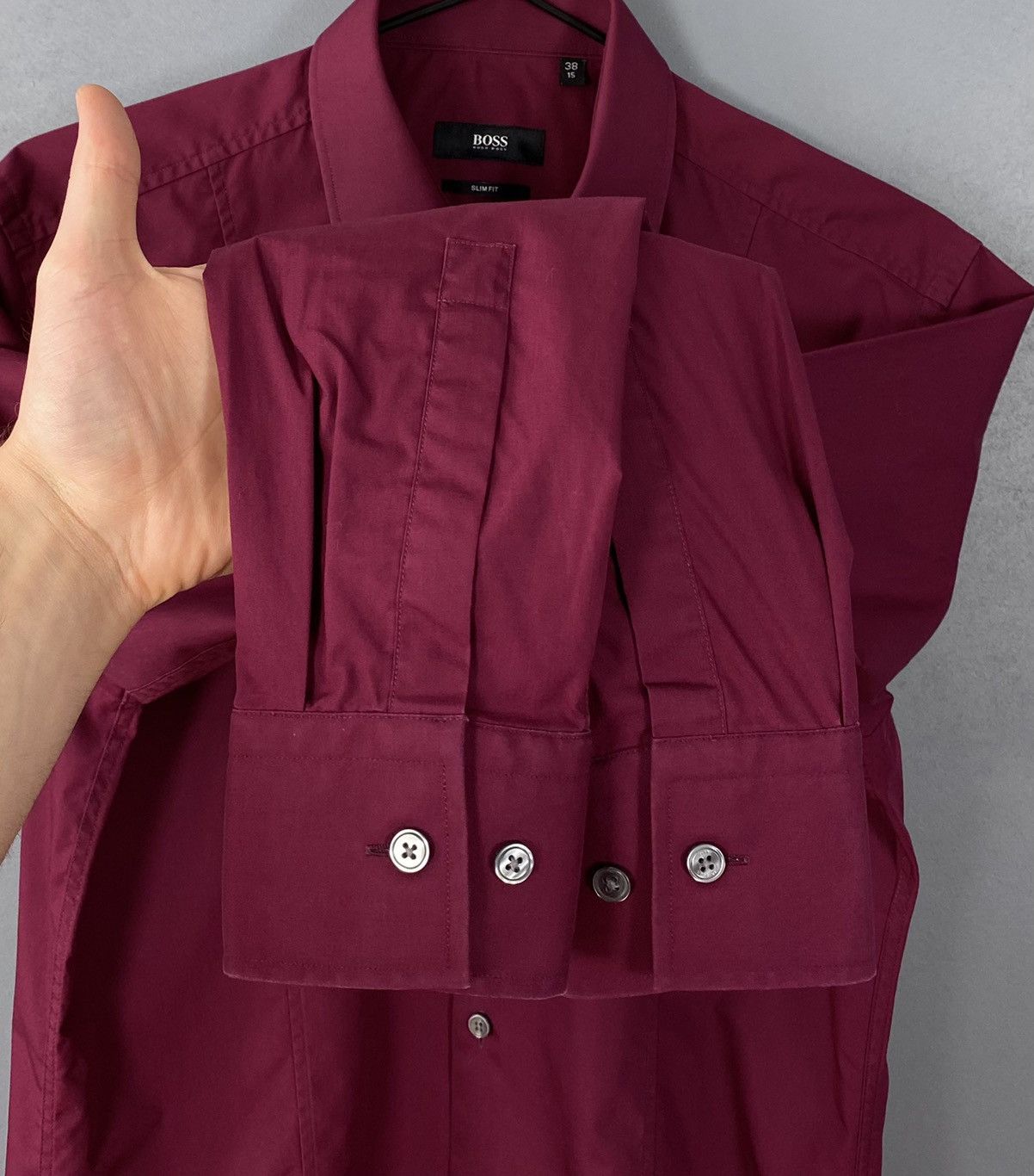 Hugo Boss Hugo Boss Buttons Up Shirt Mens 38/15 Slim Fit Purple Luxury Size US M / EU 48-50 / 2 - 4 Thumbnail