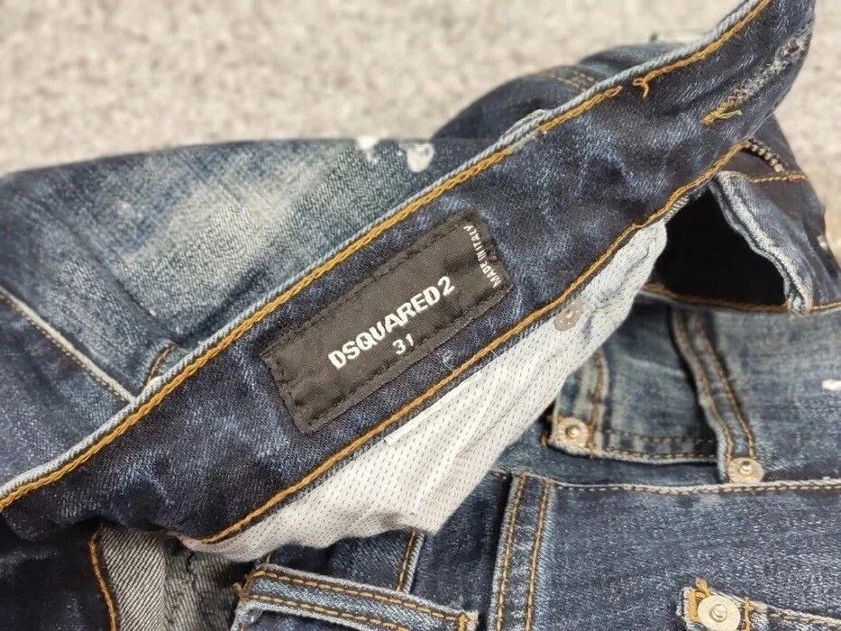 Dsquared2 Authentic Dsquared2 Slim Fit Jeans Distressed Blue Denim Size US 31 - 10 Thumbnail
