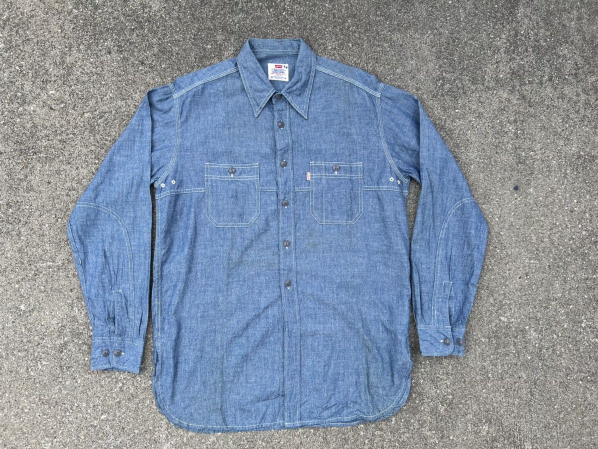 Levi's Vintage 1998 Levi’s Chambray Work Shirt Size US M / EU 48-50 / 2 - 1 Thumbnail