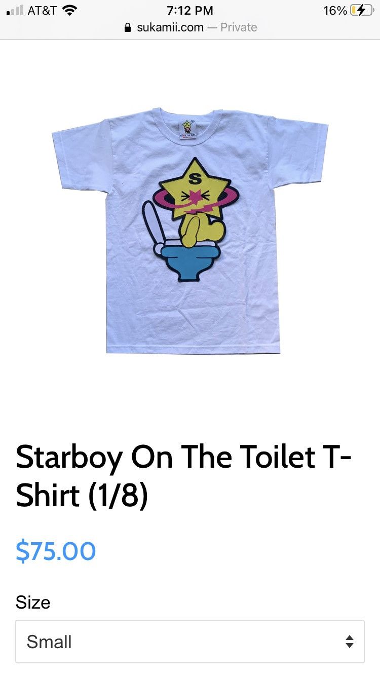 Sukamii Starboy on the toilet T-Shirt 1/8 Size US S / EU 44-46 / 1 - 1 Thumbnail
