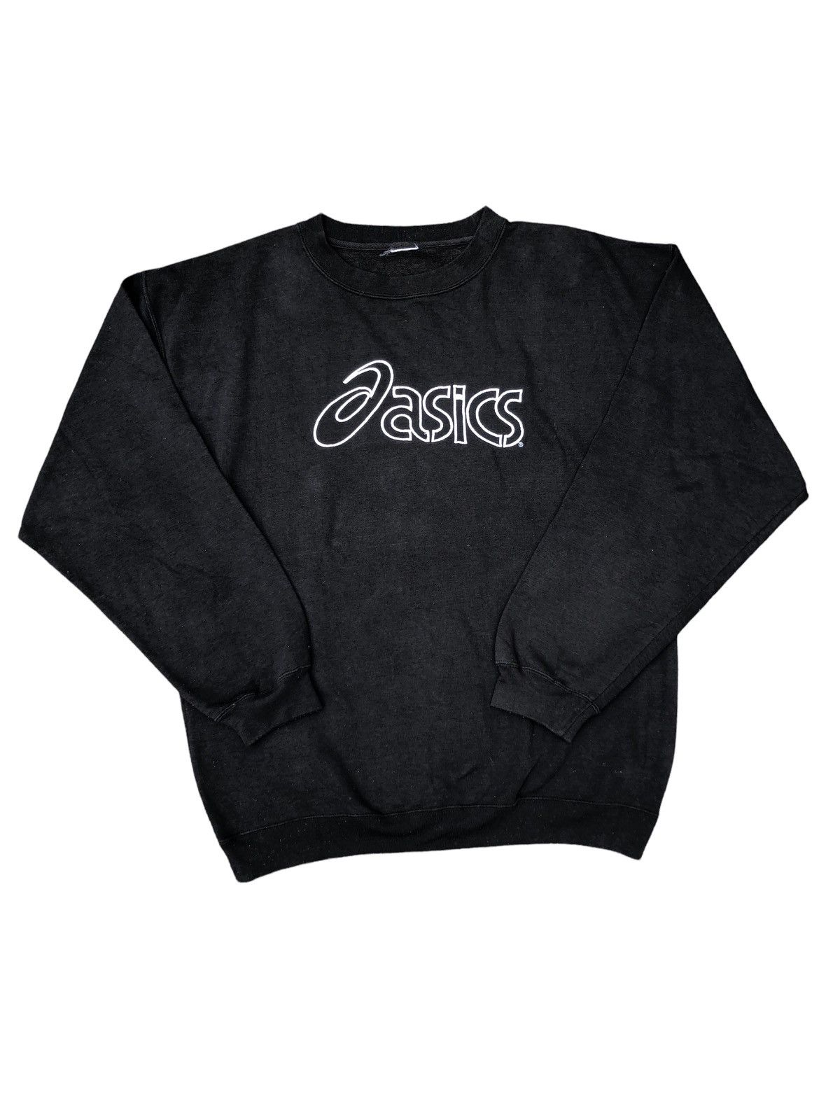 Image of 90's Asics Black Crewneck, Men's (Size XL)