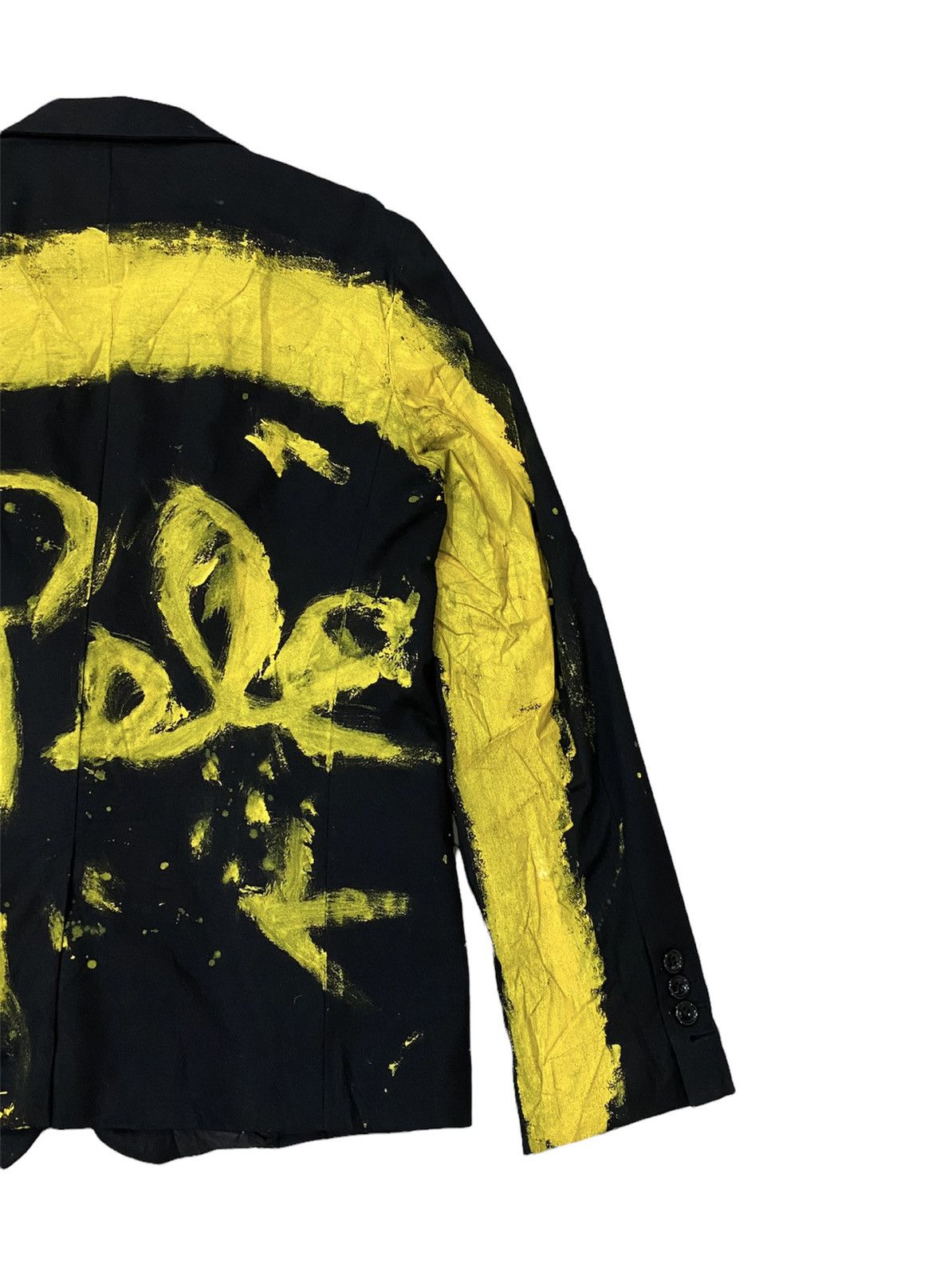 Japanese Brand ❄️ BROWNY PAINT-SPLATTERED RARE HANDMADE YELLOW BUTTON COATS Size US S / EU 44-46 / 1 - 10 Thumbnail