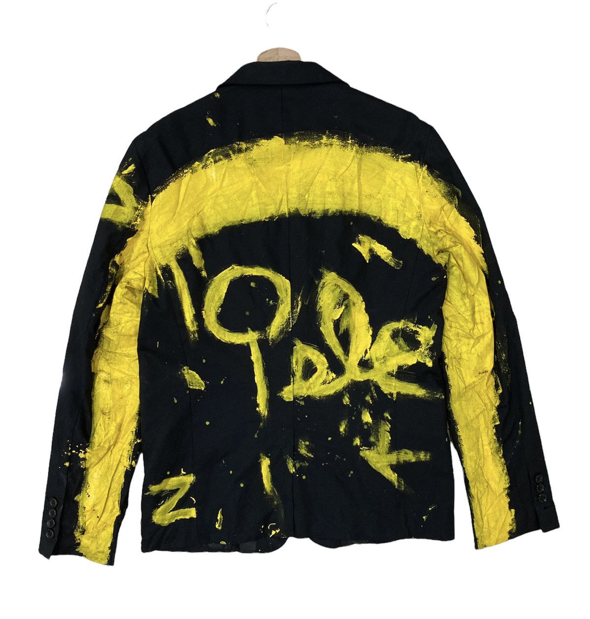 Japanese Brand ❄️ BROWNY PAINT-SPLATTERED RARE HANDMADE YELLOW BUTTON COATS Size US S / EU 44-46 / 1 - 8 Thumbnail