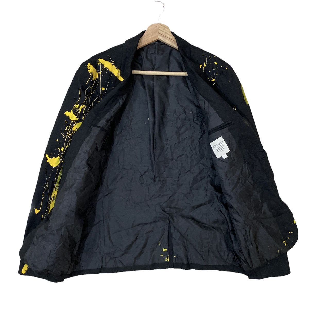 Japanese Brand ❄️ BROWNY PAINT-SPLATTERED RARE HANDMADE YELLOW BUTTON COATS Size US S / EU 44-46 / 1 - 7 Thumbnail