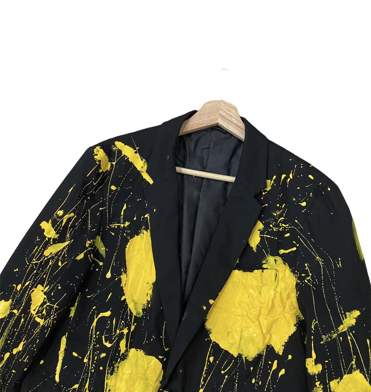 Japanese Brand ❄️ BROWNY PAINT-SPLATTERED RARE HANDMADE YELLOW BUTTON COATS Size US S / EU 44-46 / 1 - 4 Thumbnail