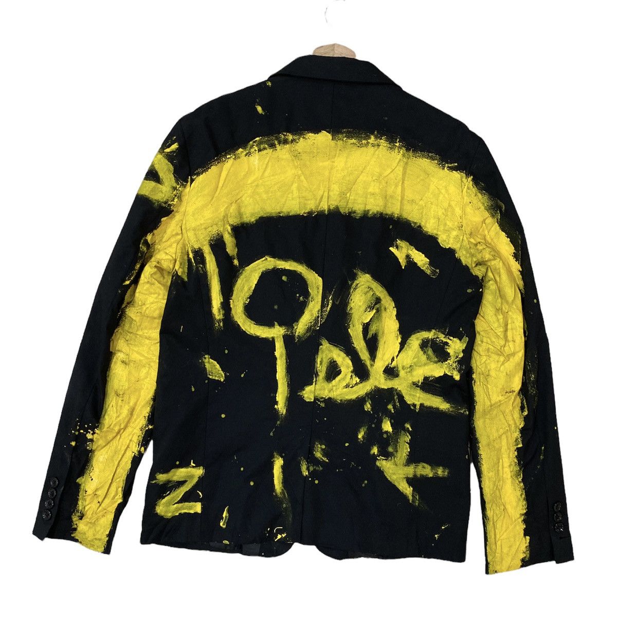 Japanese Brand ❄️ BROWNY PAINT-SPLATTERED RARE HANDMADE YELLOW BUTTON COATS Size US S / EU 44-46 / 1 - 9 Thumbnail