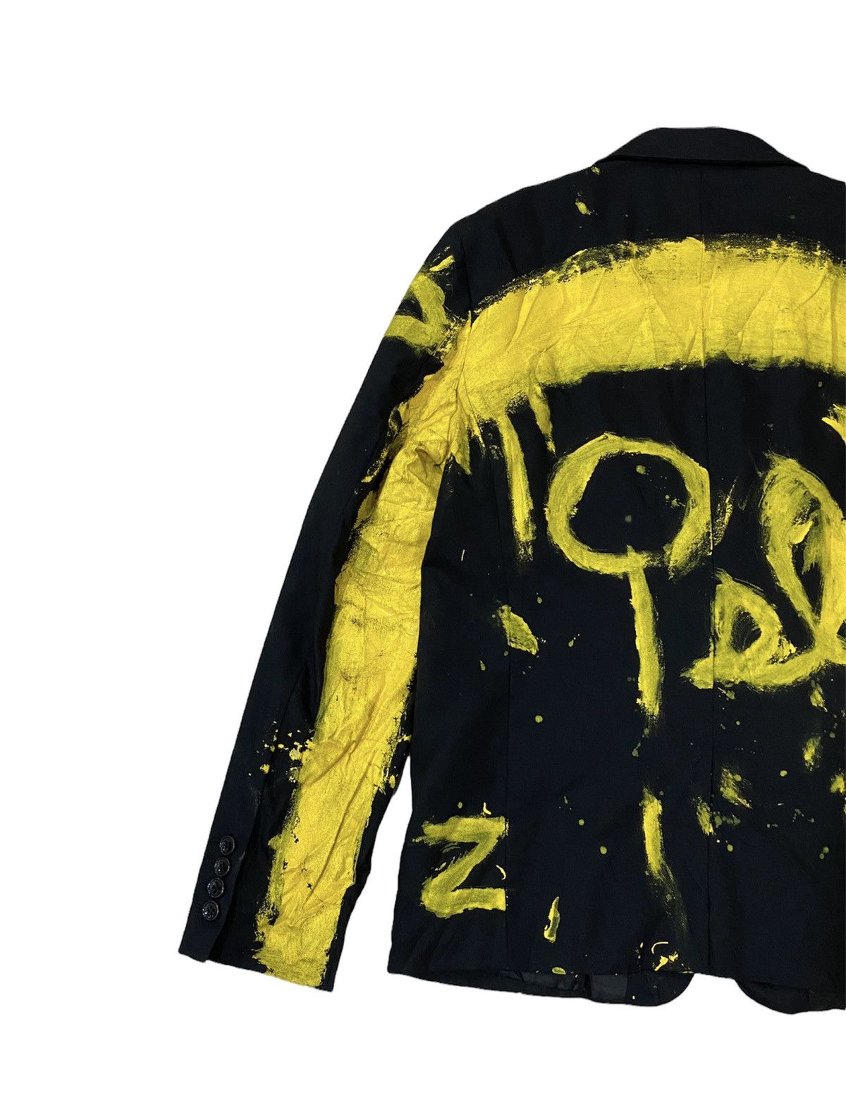 Japanese Brand ❄️ BROWNY PAINT-SPLATTERED RARE HANDMADE YELLOW BUTTON COATS Size US S / EU 44-46 / 1 - 11 Thumbnail