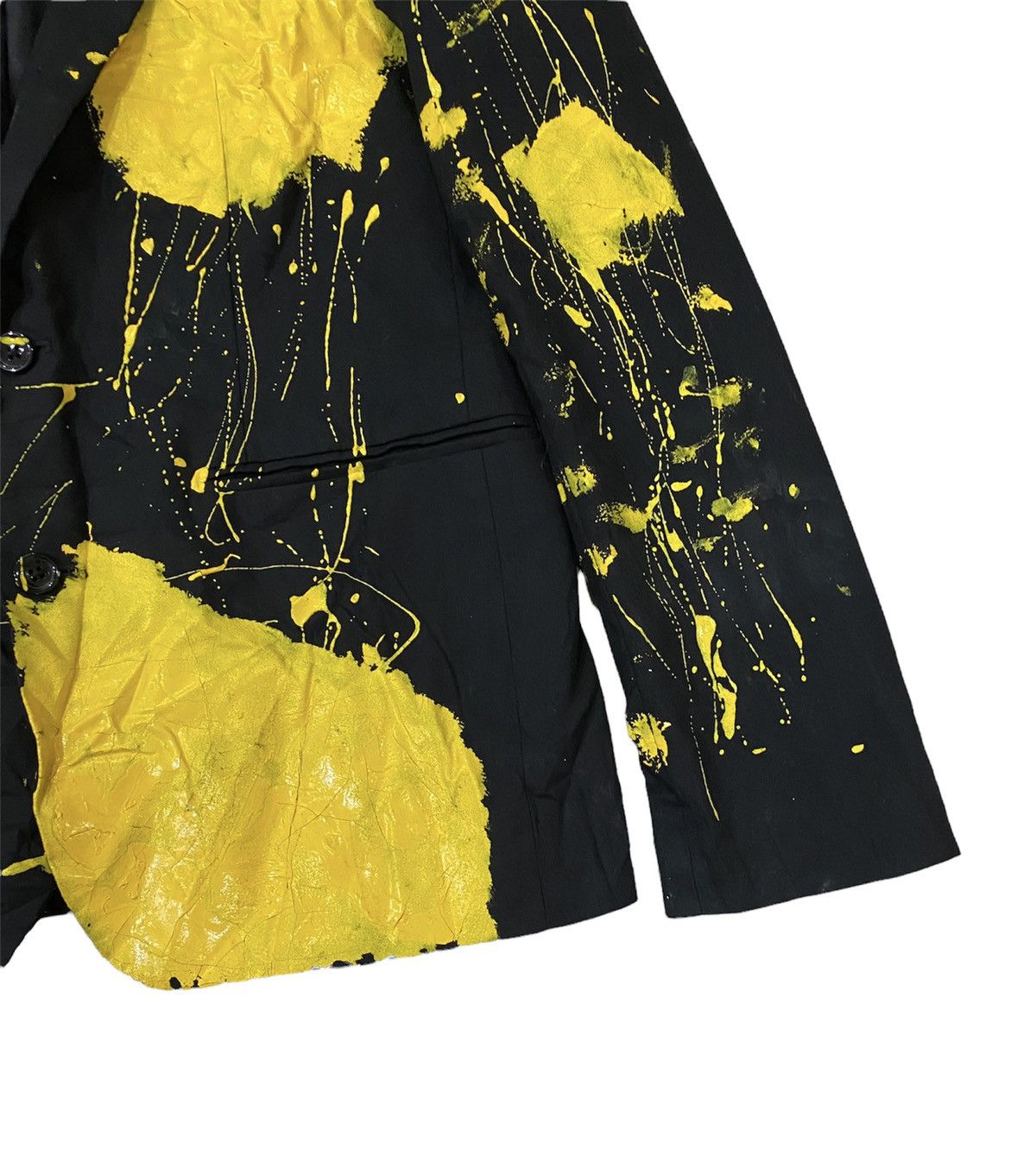 Japanese Brand ❄️ BROWNY PAINT-SPLATTERED RARE HANDMADE YELLOW BUTTON COATS Size US S / EU 44-46 / 1 - 5 Thumbnail