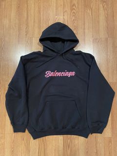 Balenciaga glossy best sale back pulled hoodie