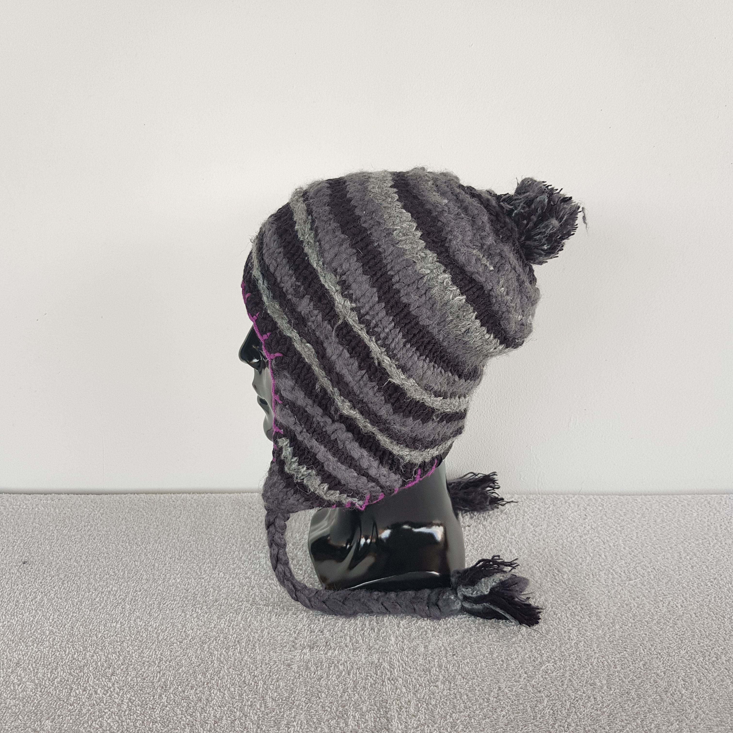 If Six Was Nine × Japanese Brand Unknown Japanese Beanie Stripe Snow Cap Multicolor Hats Size ONE SIZE - 6 Thumbnail