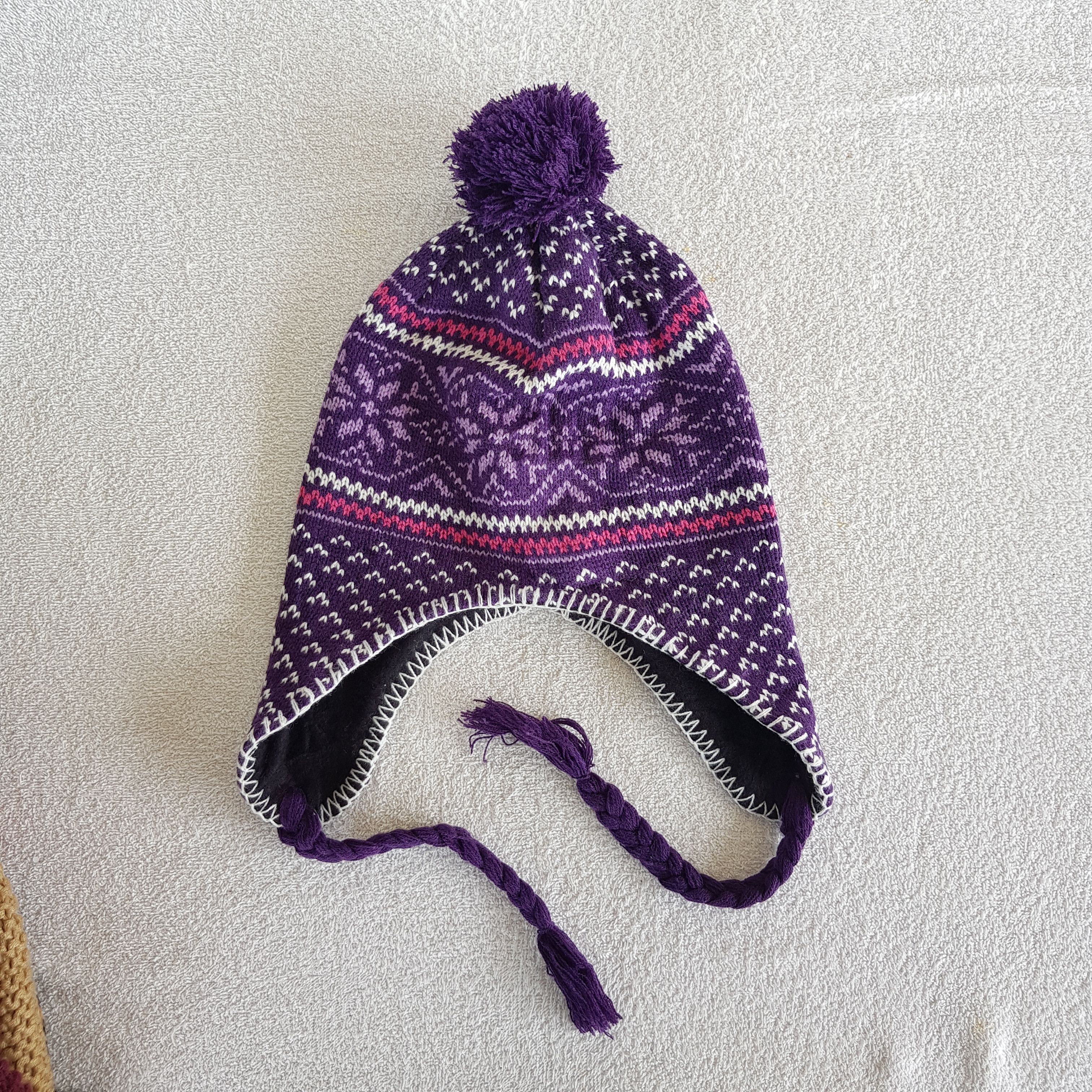 Japanese Brand × Vintage Knitted Crochet Beanie Snow Cap Japanese Earflap Hats Size ONE SIZE - 6 Thumbnail