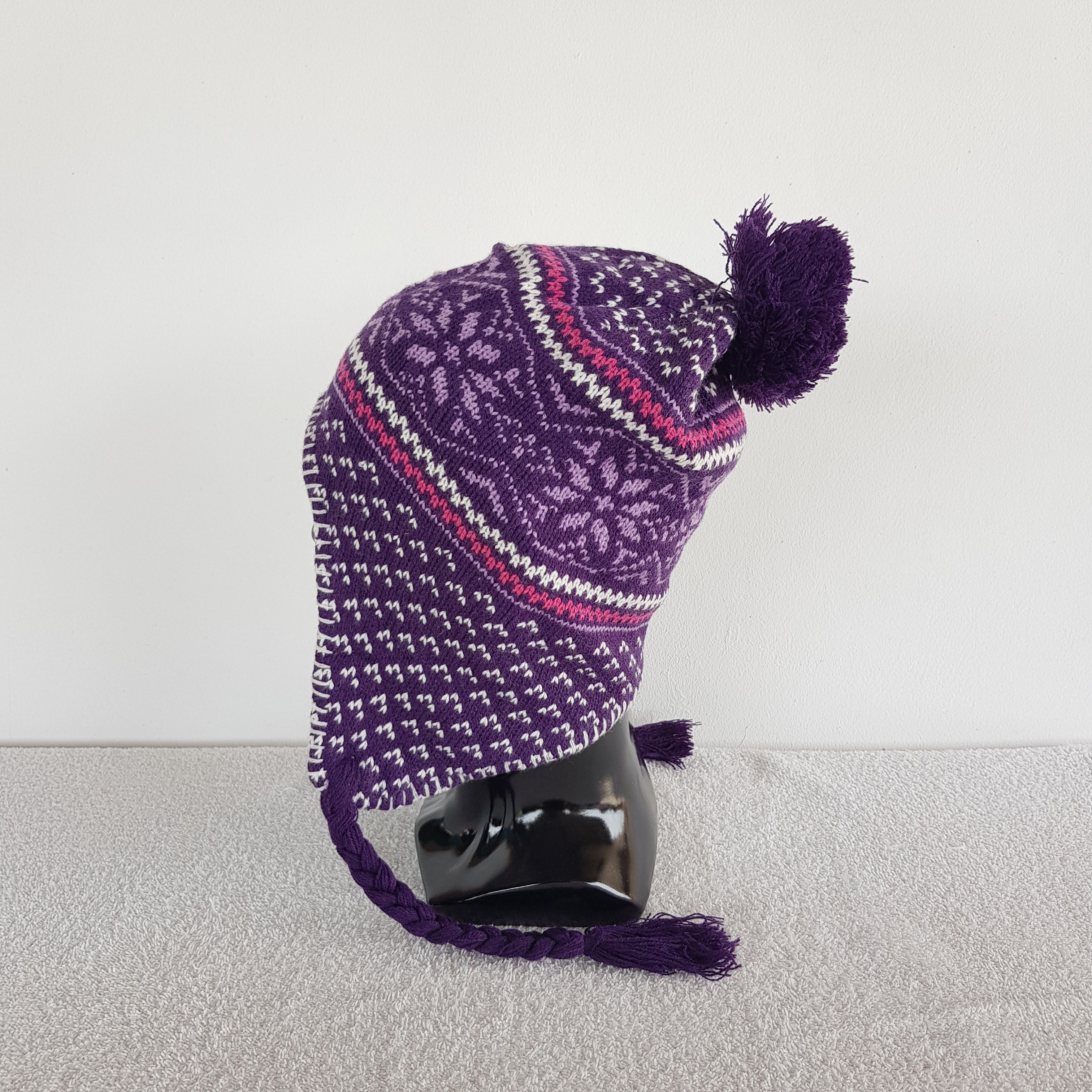 Japanese Brand × Vintage Knitted Crochet Beanie Snow Cap Japanese Earflap Hats Size ONE SIZE - 4 Thumbnail