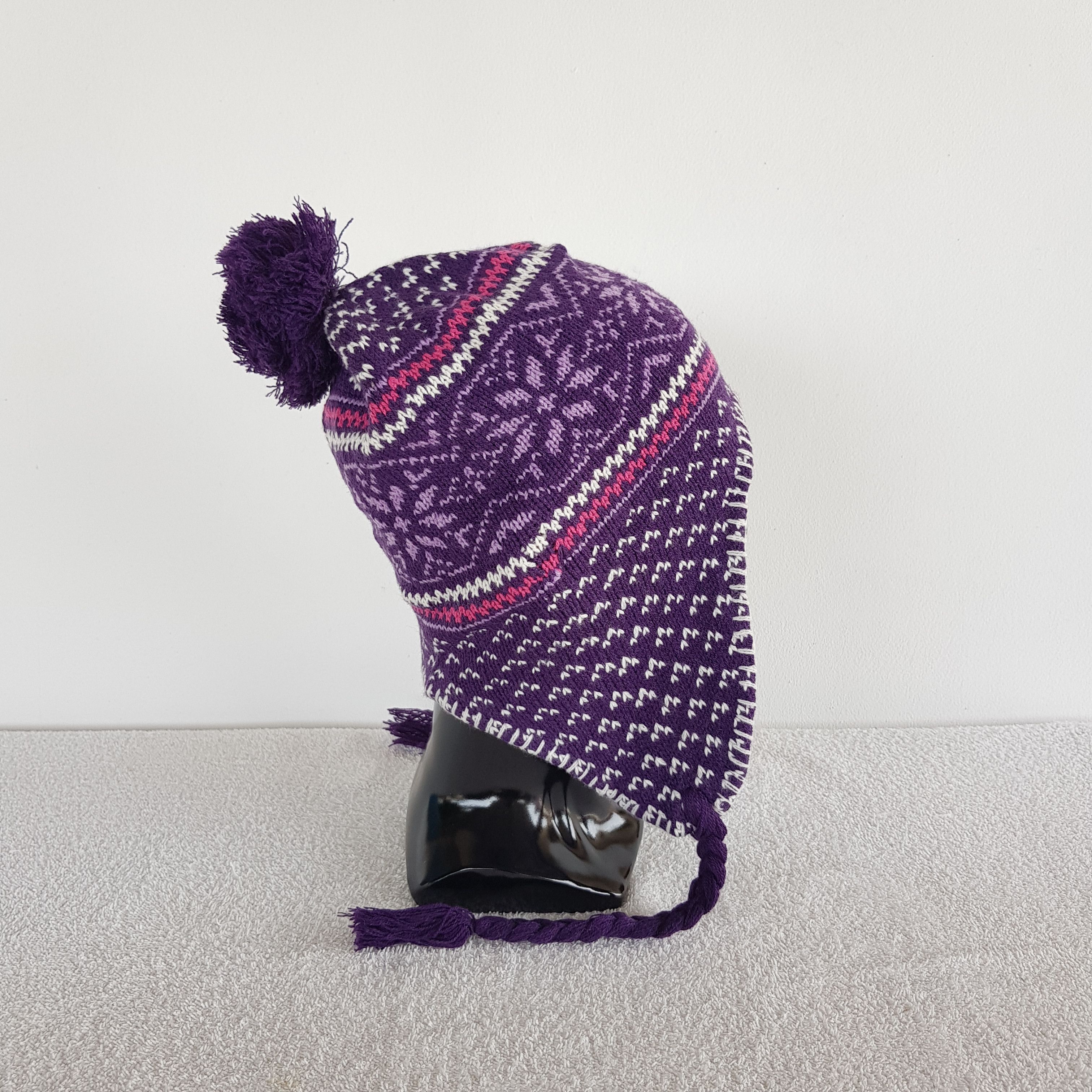 Japanese Brand × Vintage Knitted Crochet Beanie Snow Cap Japanese Earflap Hats Size ONE SIZE - 3 Thumbnail