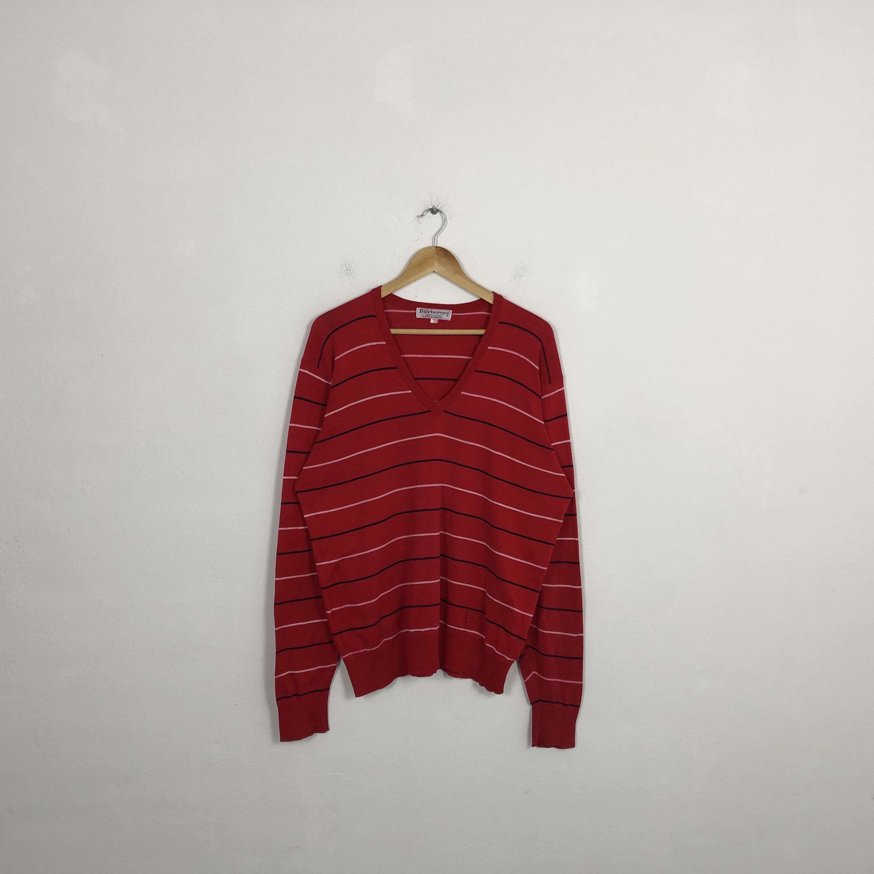 Vintage 90's Burberrys Striped Design Sweatshirt