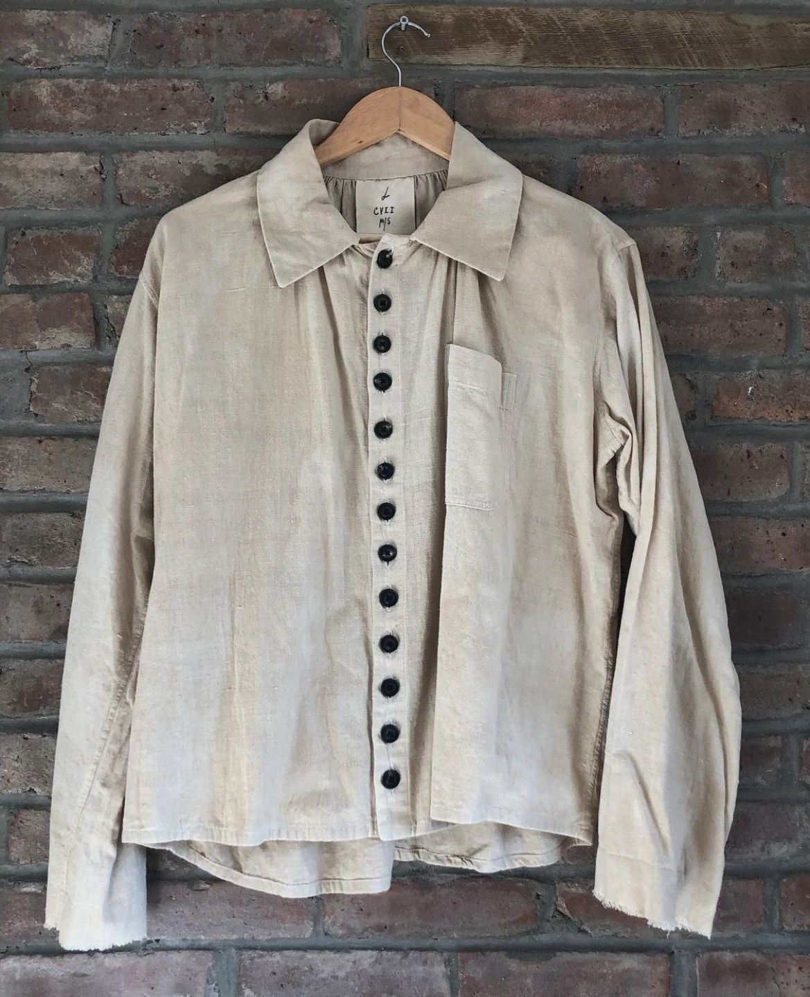 John Alexander Skelton Tea Dyed Antique Linen Thespian Shirt CVII | Grailed