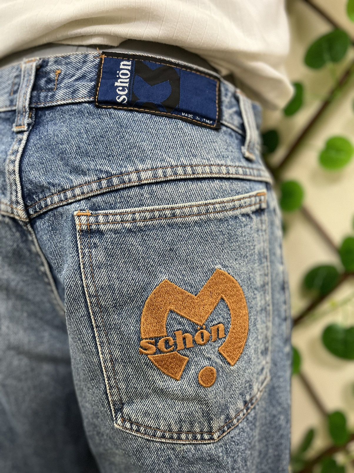 Japanese Brand × Vintage ⭐️ Painted Staring Design Denim💥 Schon Jeans Denim Size US 30 / EU 46 - 7 Thumbnail