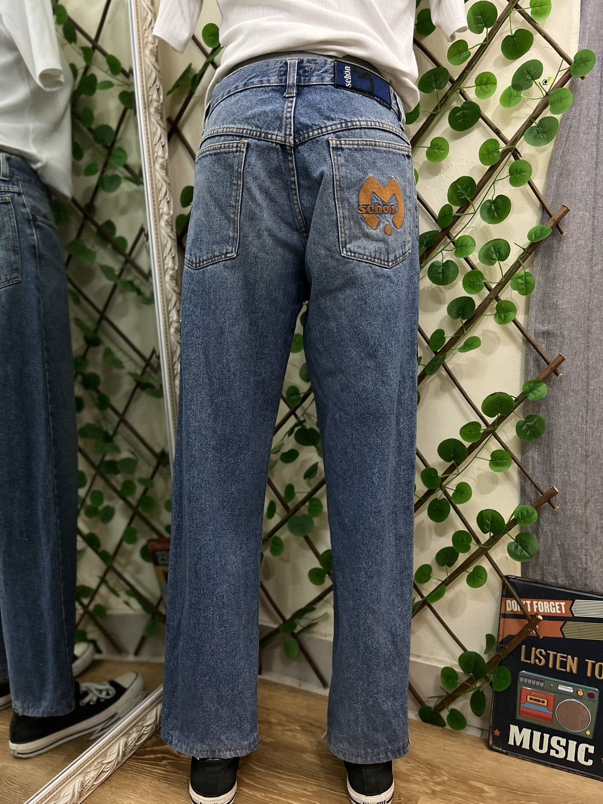 Japanese Brand × Vintage ⭐️ Painted Staring Design Denim💥 Schon Jeans Denim Size US 30 / EU 46 - 6 Thumbnail