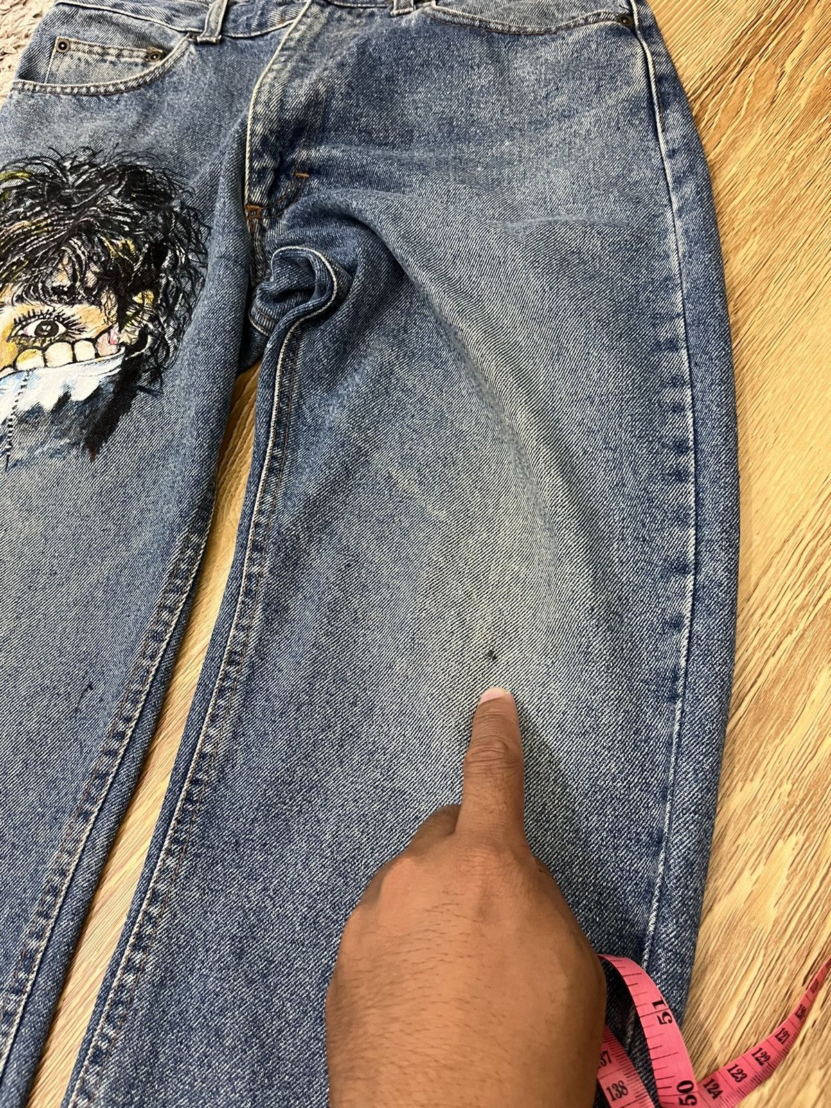 Japanese Brand × Vintage ⭐️ Painted Staring Design Denim💥 Schon Jeans Denim Size US 30 / EU 46 - 14 Thumbnail