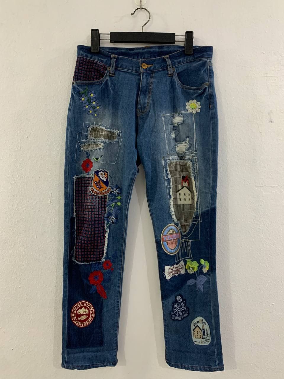 Japanese Brand Vintage Patchwork Custom Sashiko Boro Japan Jeans Size US 32 / EU 48 - 1 Thumbnail
