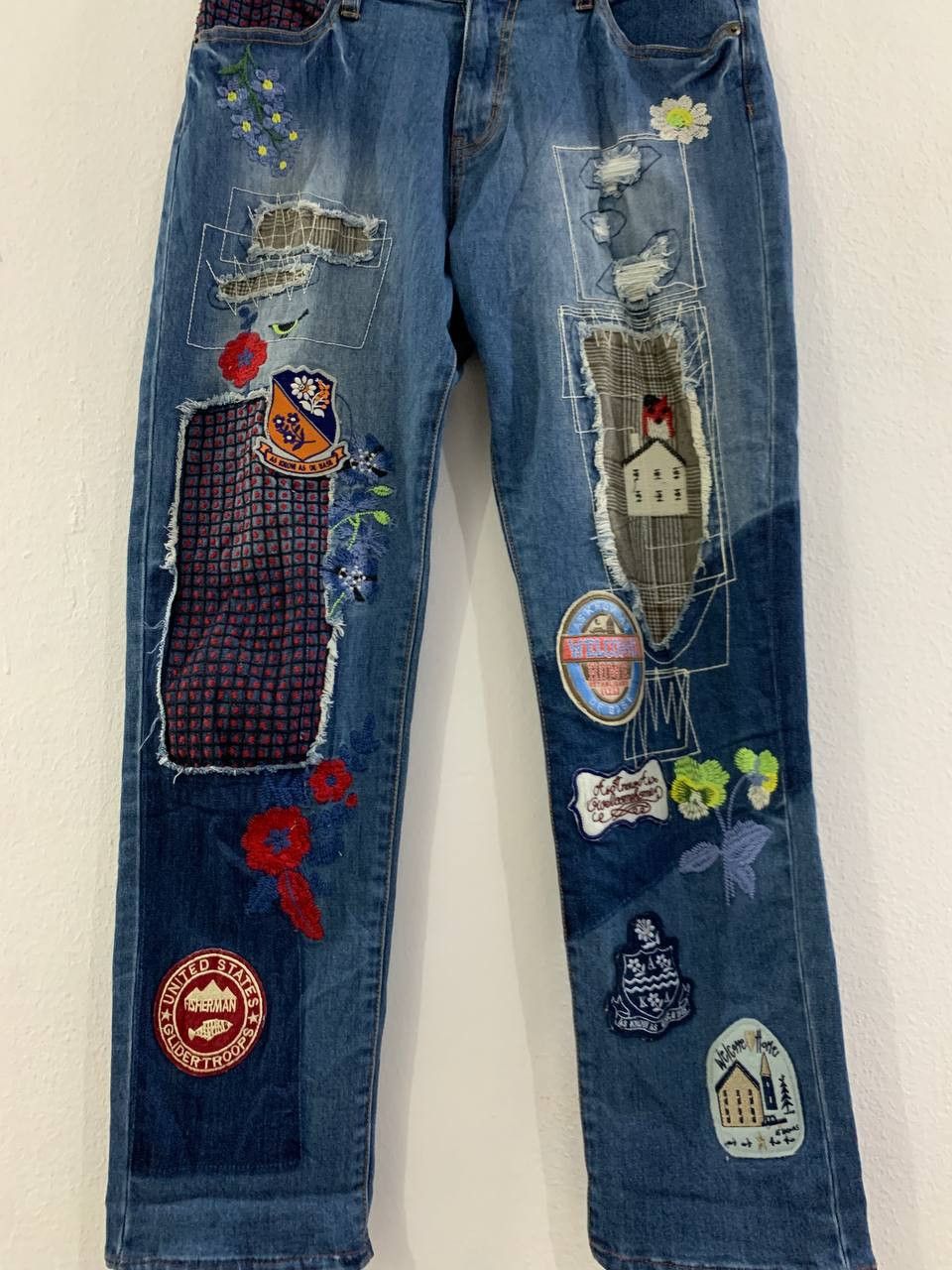 Japanese Brand Vintage Patchwork Custom Sashiko Boro Japan Jeans Size US 32 / EU 48 - 2 Thumbnail