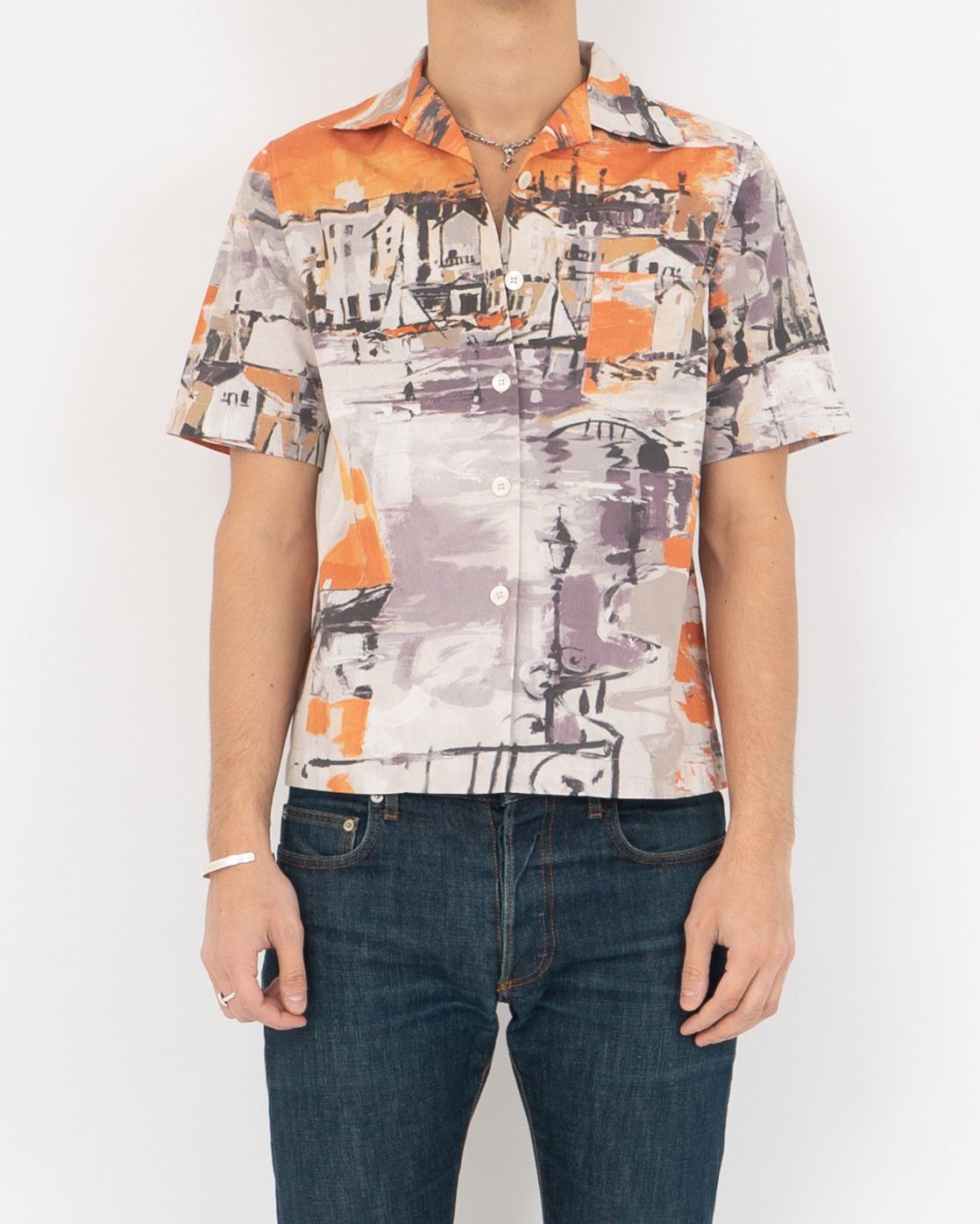 Prada FW17 City Print Bowling Shirt Size US S / EU 44-46 / 1 - 1 Thumbnail
