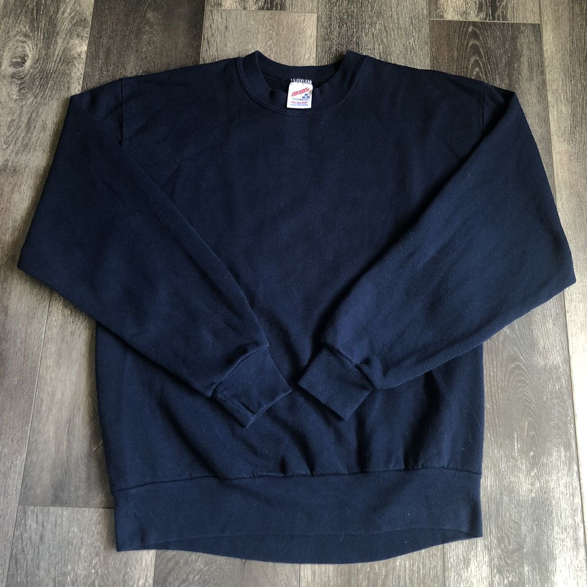 Jerzees Vintage 1990s Jerzees Russell Athletic Navy Blank Crewneck Size US M / EU 48-50 / 2 - 1 Thumbnail