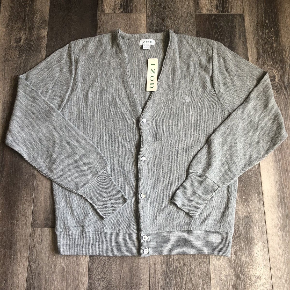 Izod × Vintage NEW Vintage 90s Izod Acrylic Button Up Cardigan Knit Sweater Size US L / EU 52-54 / 3 - 1 Thumbnail
