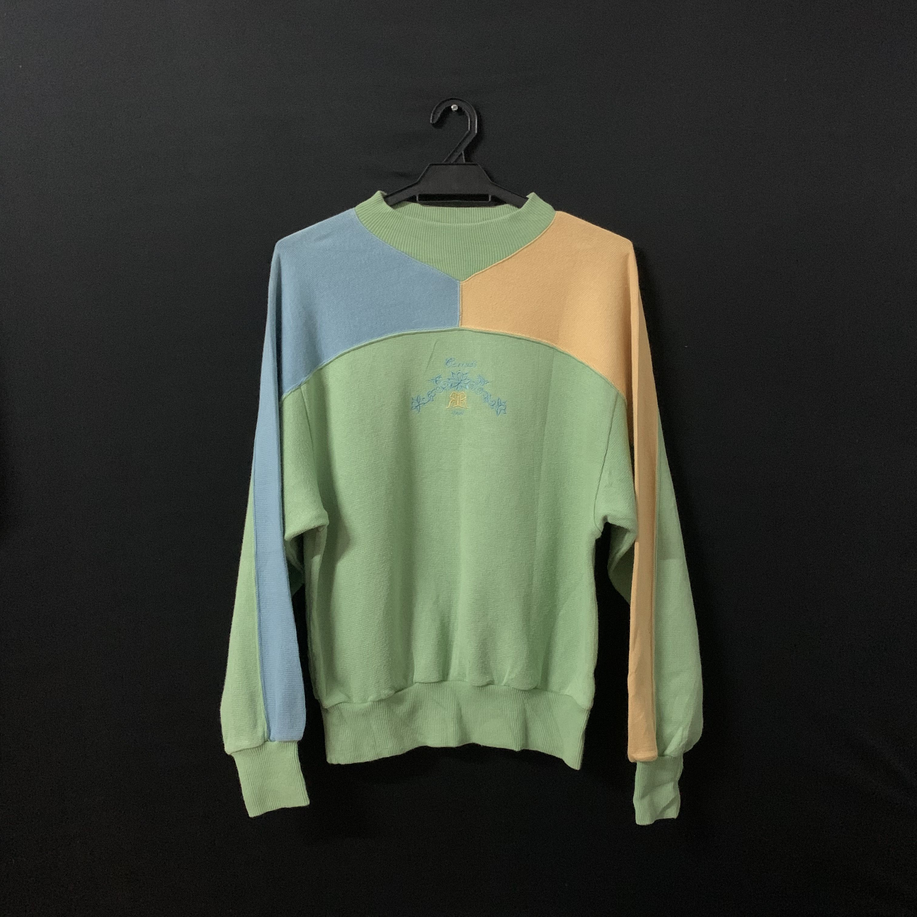 Vintage Cerruti 1881 Sport Embroidery Tricolor Sweater