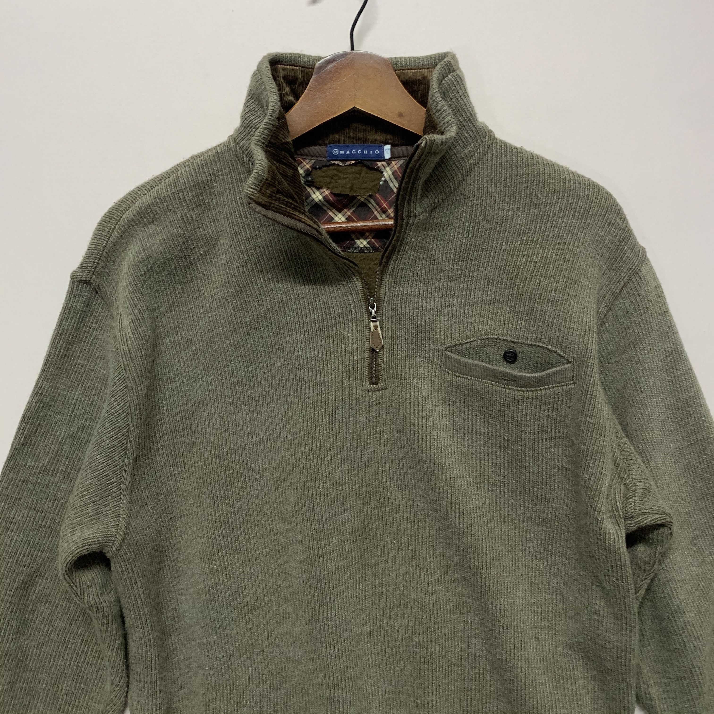 Japanese Brand × Vintage Vintage Macchio Half Zip Sweater Sweatshirt Size US L / EU 52-54 / 3 - 2 Thumbnail