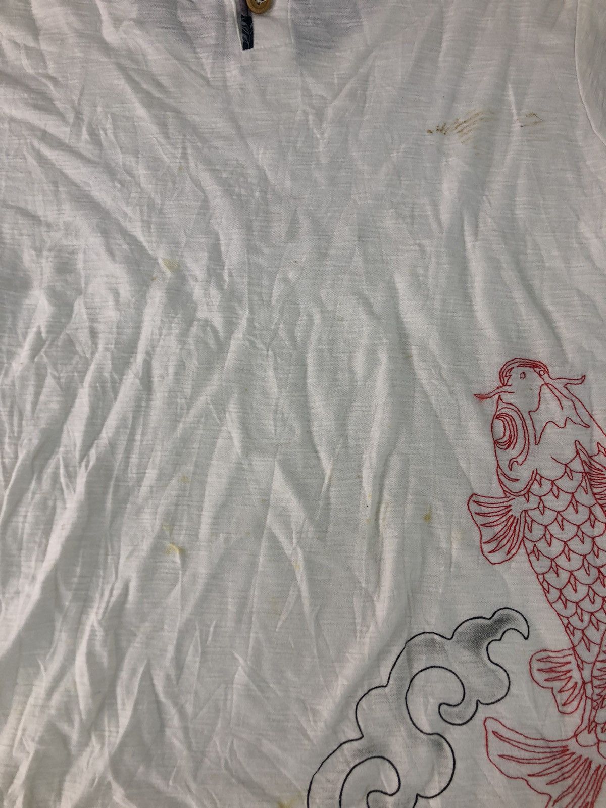 Japanese Brand Rare Japanese Sukajan Embroidery Koi Fish Logo Henley Neck Size US S / EU 44-46 / 1 - 10 Thumbnail