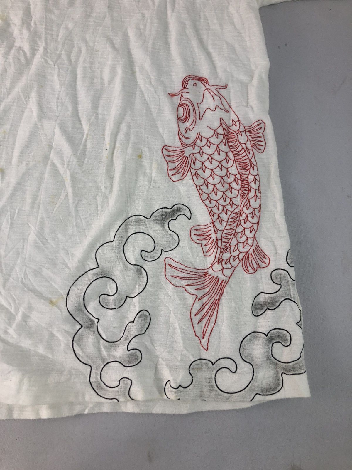 Japanese Brand Rare Japanese Sukajan Embroidery Koi Fish Logo Henley Neck Size US S / EU 44-46 / 1 - 4 Thumbnail