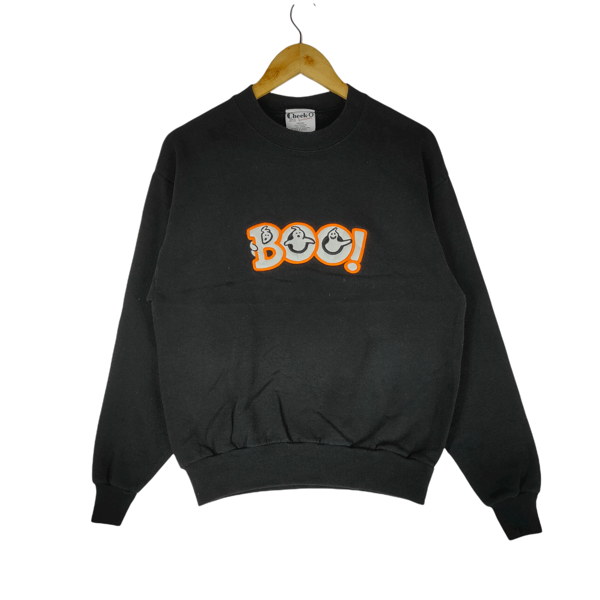 Vintage Vintage BOO GHOST CARTOON Embroidery Halloween Sweatshirt Size US M / EU 48-50 / 2 - 1 Thumbnail