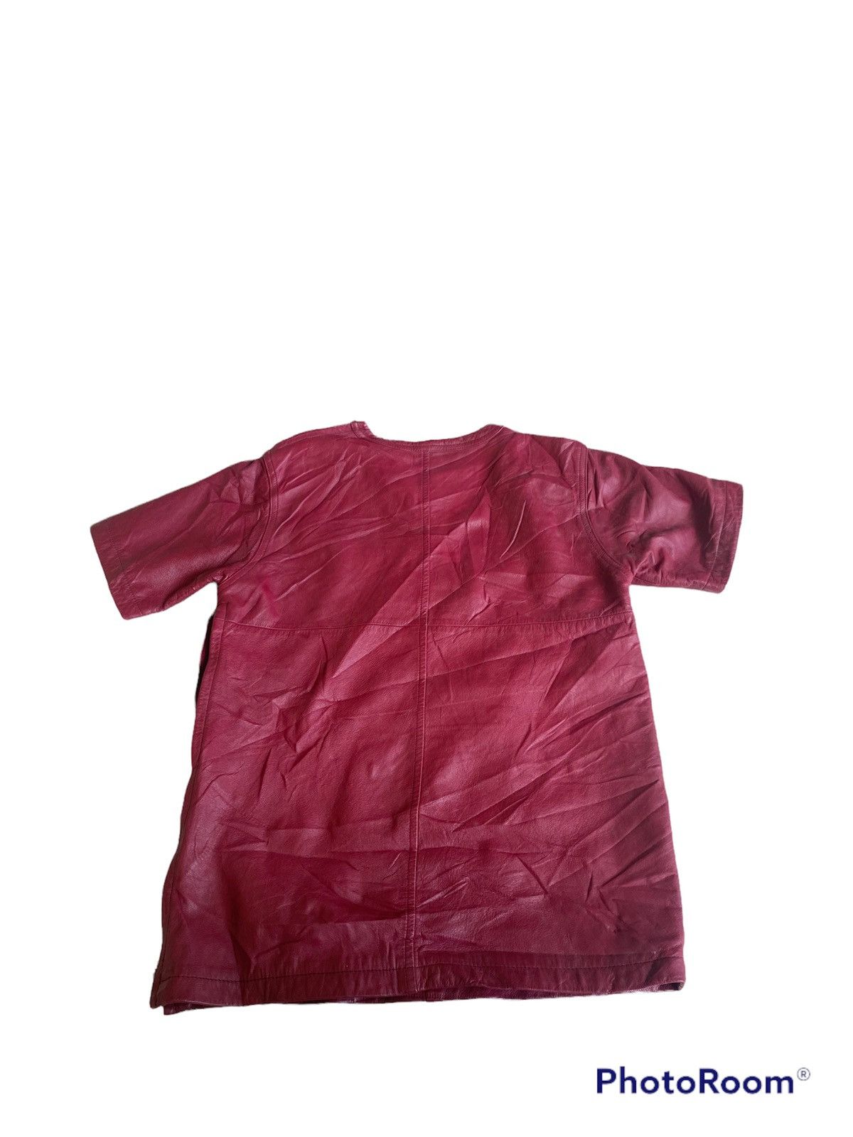 RARE ADAM ET ROPE FULL LEATHER SHORT SLEEVE