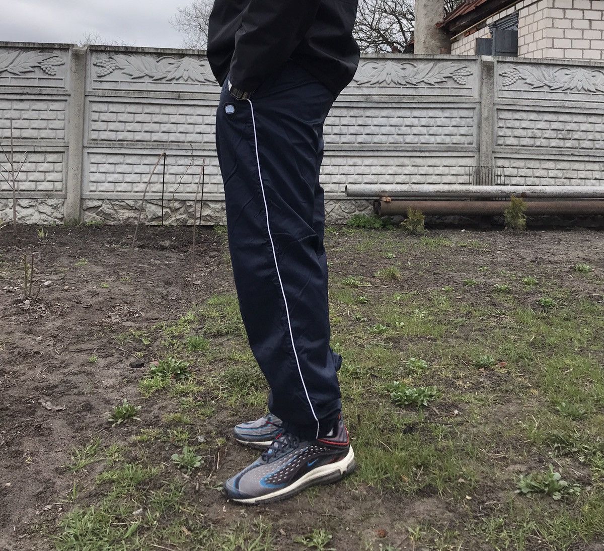 Nike × Vintage Nike 00s Nylon Navy Pants Y2K Size US 32 / EU 48 - 10 Thumbnail