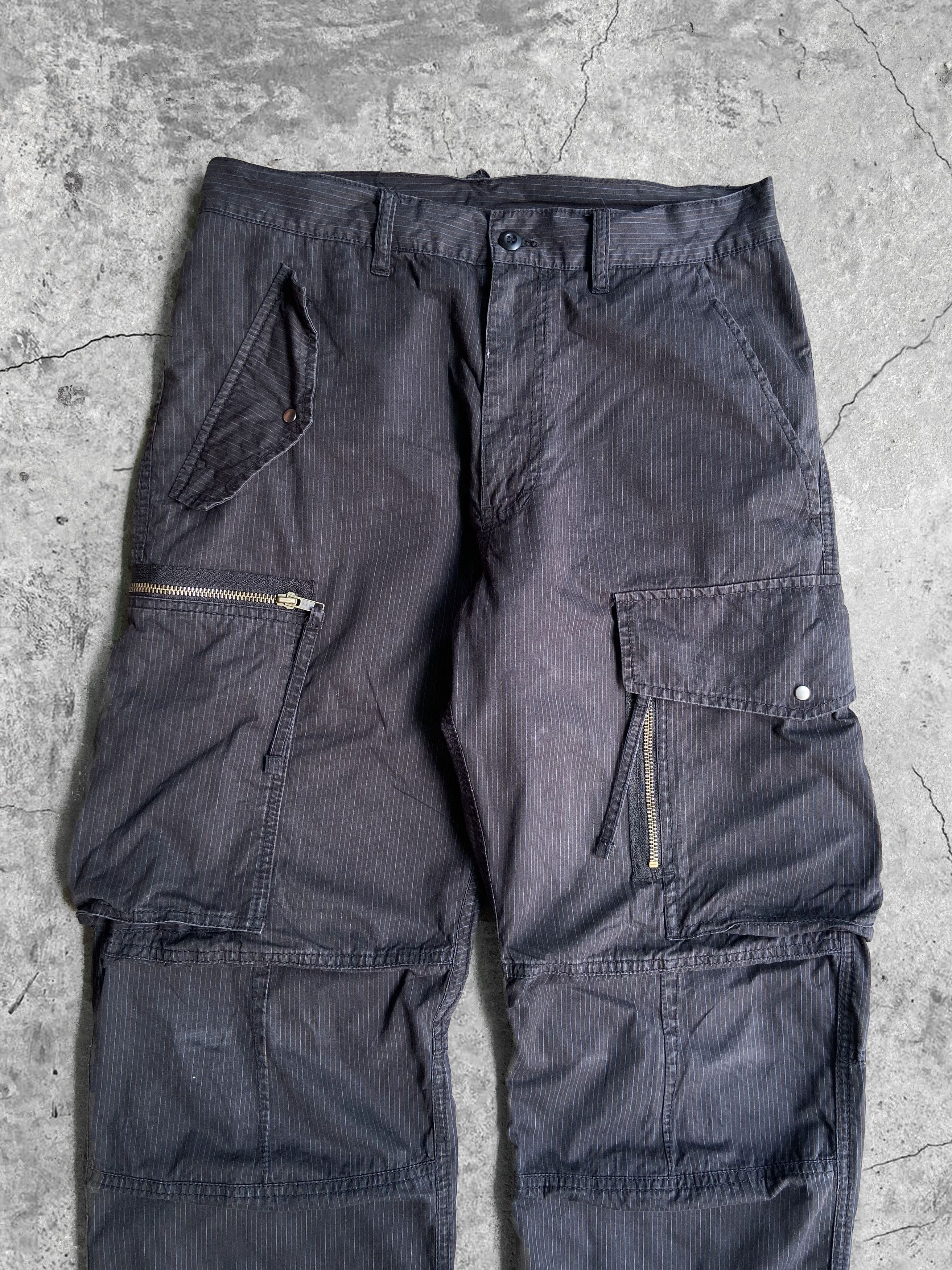 Japanese Brand PPFM black pinstripe vintage Cargo Pants Size S Size US 31 - 4 Thumbnail