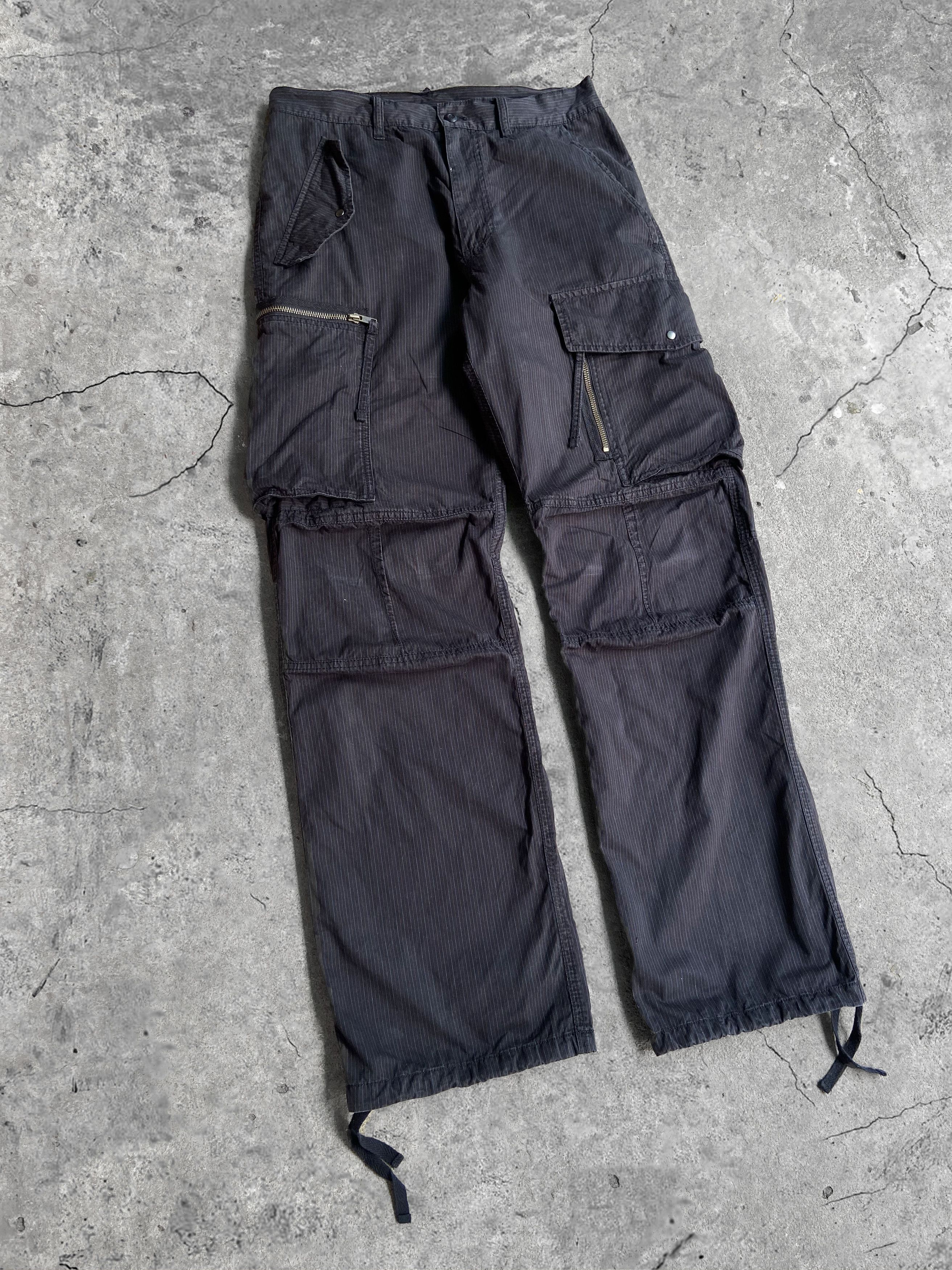 Japanese Brand PPFM black pinstripe vintage Cargo Pants Size S Size US 31 - 5 Thumbnail