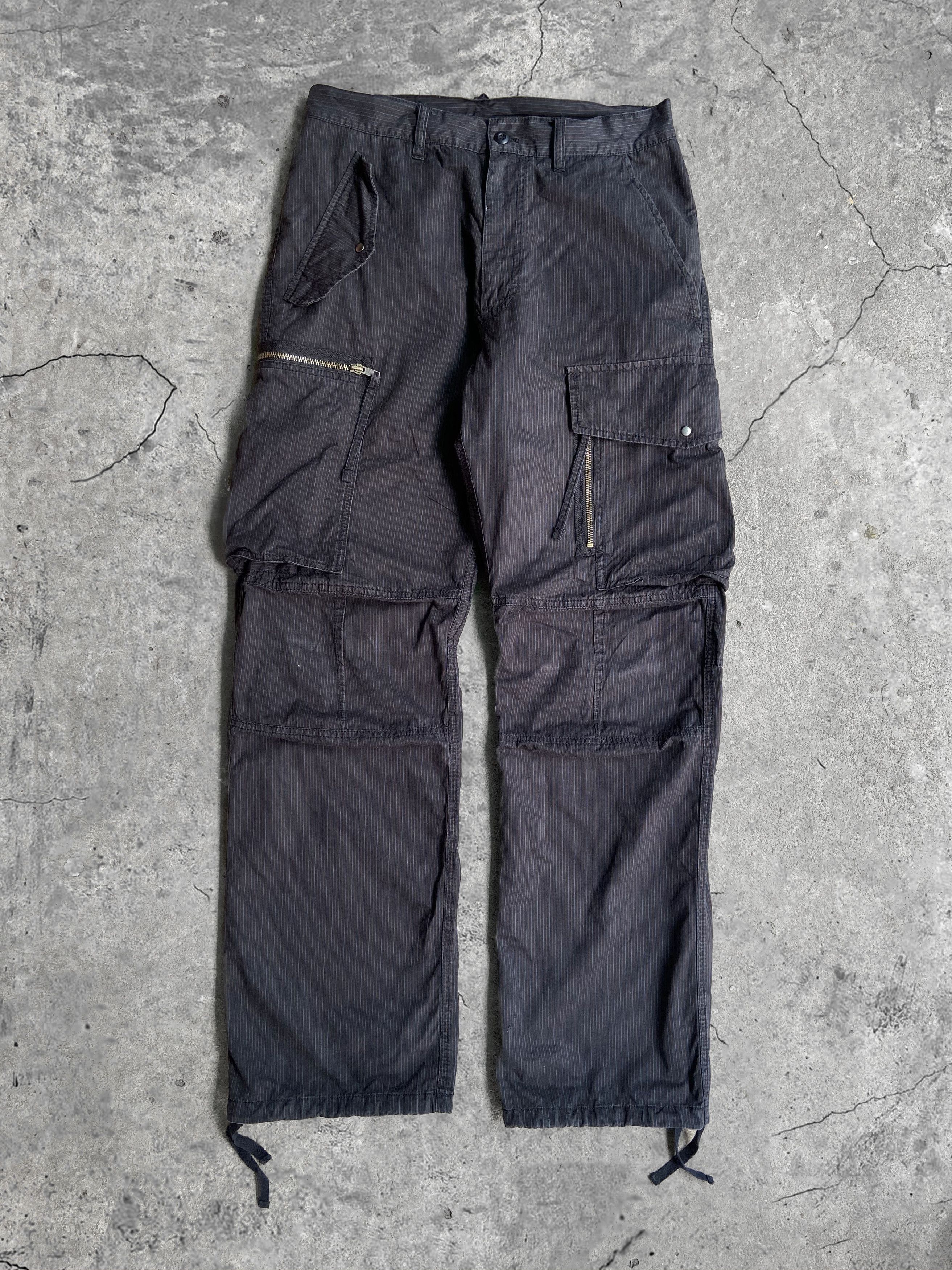 Japanese Brand PPFM black pinstripe vintage Cargo Pants Size S Size US 31 - 2 Thumbnail