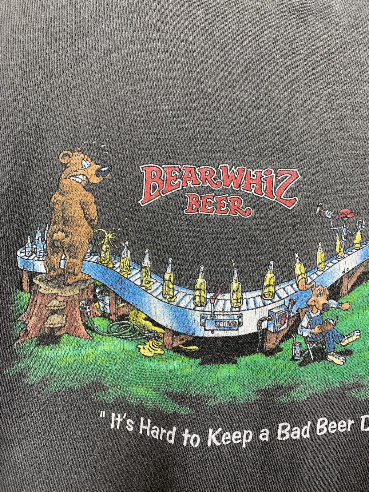 Vintage 1998 Vintage Bear Whiz Beer Motor Psycho Single Stitch Shirt Size US XL / EU 56 / 4 - 15 Thumbnail