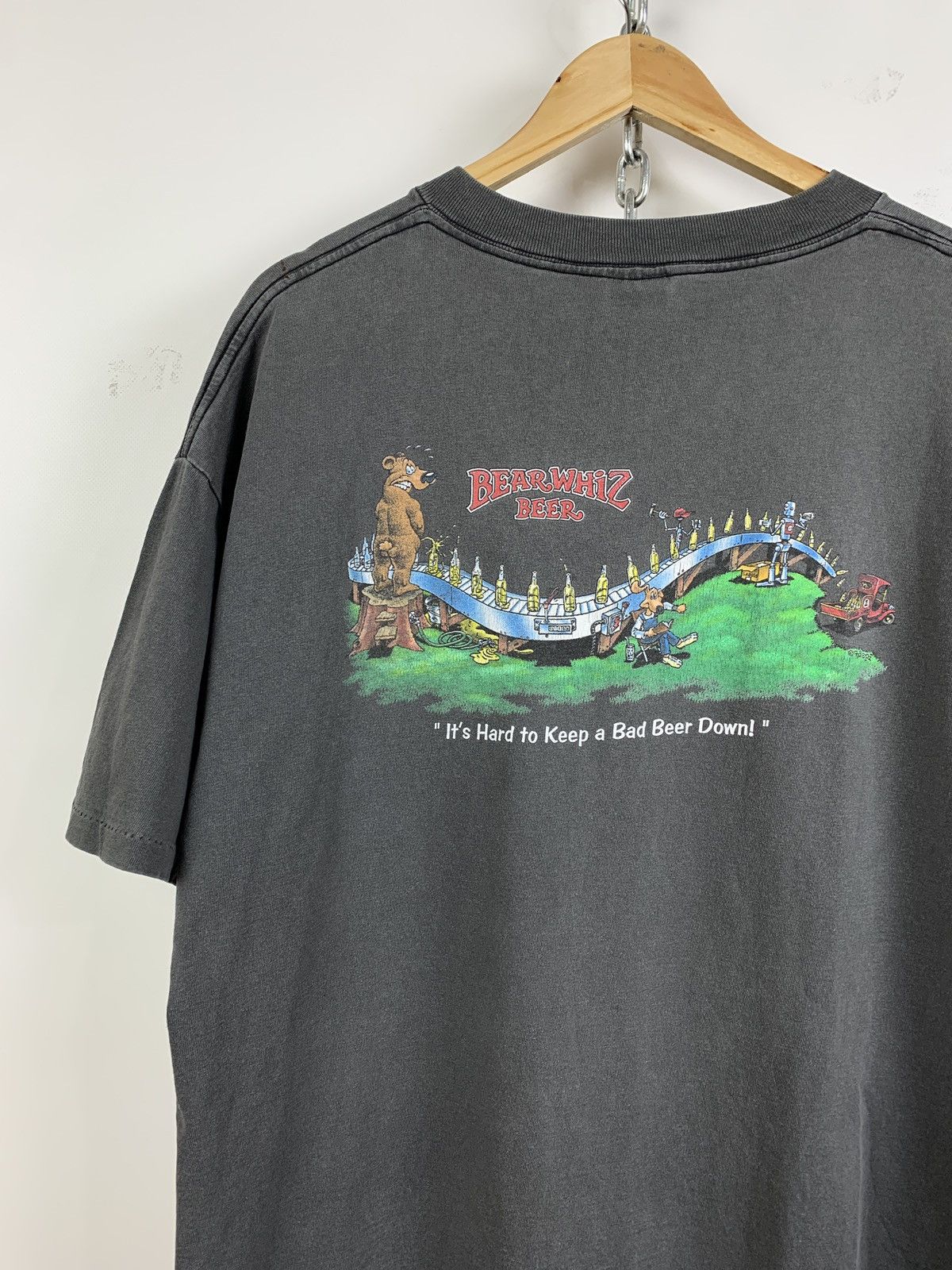 Vintage 1998 Vintage Bear Whiz Beer Motor Psycho Single Stitch Shirt Size US XL / EU 56 / 4 - 5 Thumbnail