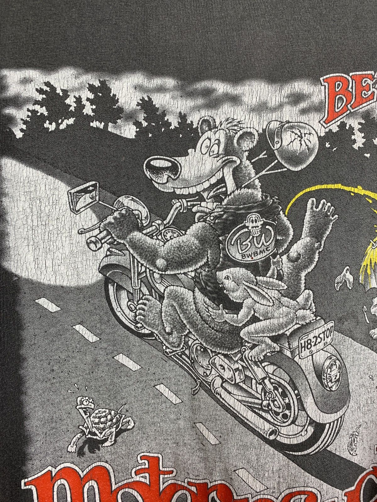 Vintage 1998 Vintage Bear Whiz Beer Motor Psycho Single Stitch Shirt Size US XL / EU 56 / 4 - 10 Thumbnail