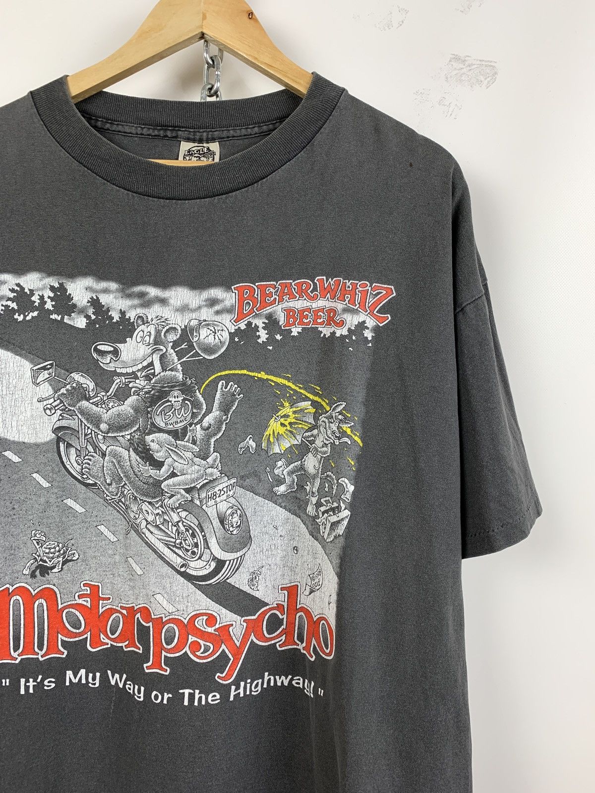 Vintage 1998 Vintage Bear Whiz Beer Motor Psycho Single Stitch Shirt Size US XL / EU 56 / 4 - 3 Thumbnail