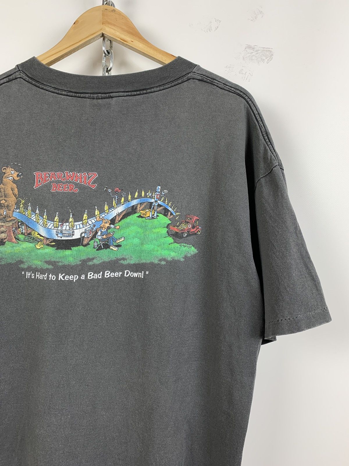 Vintage 1998 Vintage Bear Whiz Beer Motor Psycho Single Stitch Shirt Size US XL / EU 56 / 4 - 6 Thumbnail