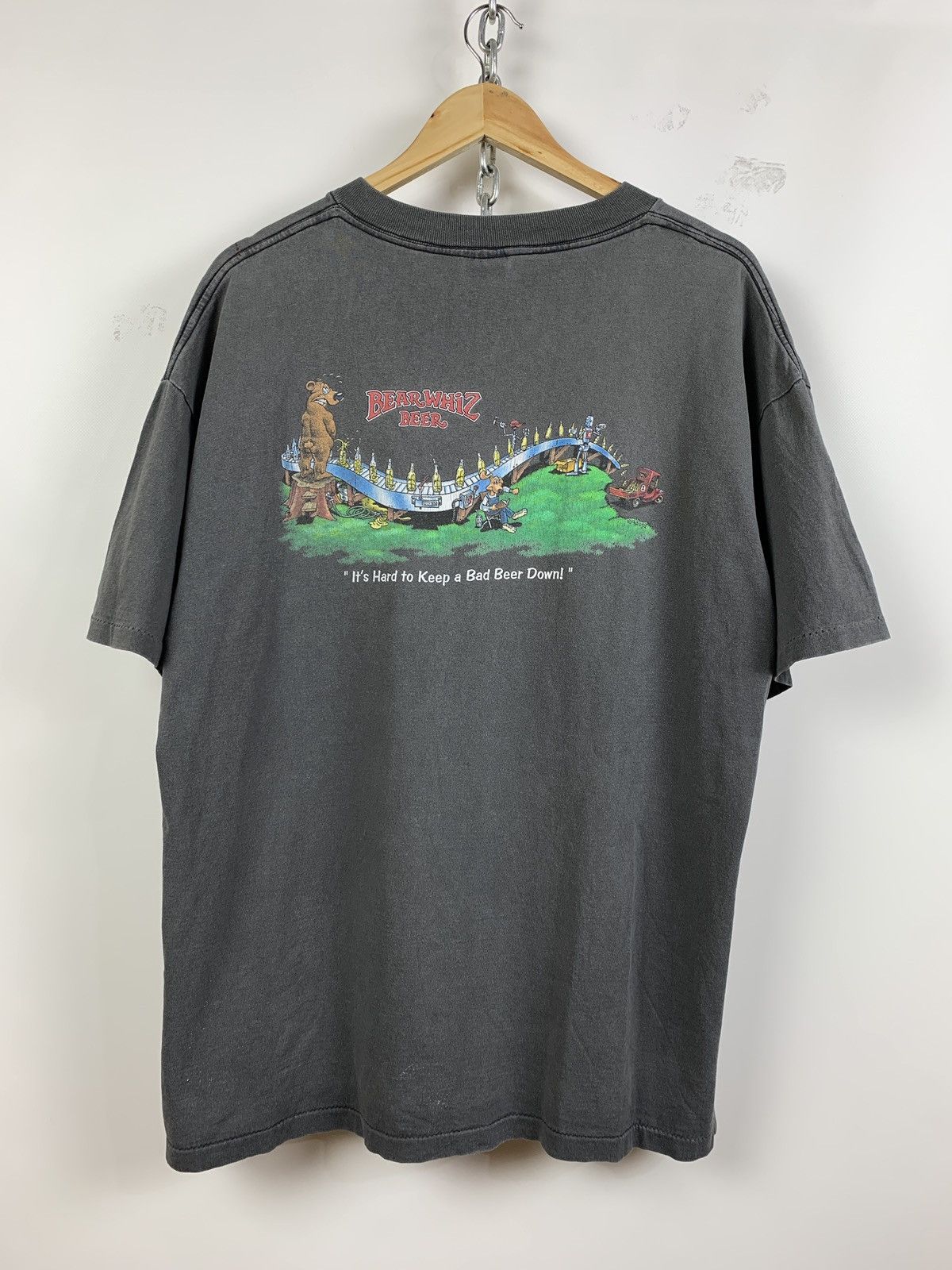 Vintage 1998 Vintage Bear Whiz Beer Motor Psycho Single Stitch Shirt Size US XL / EU 56 / 4 - 2 Thumbnail