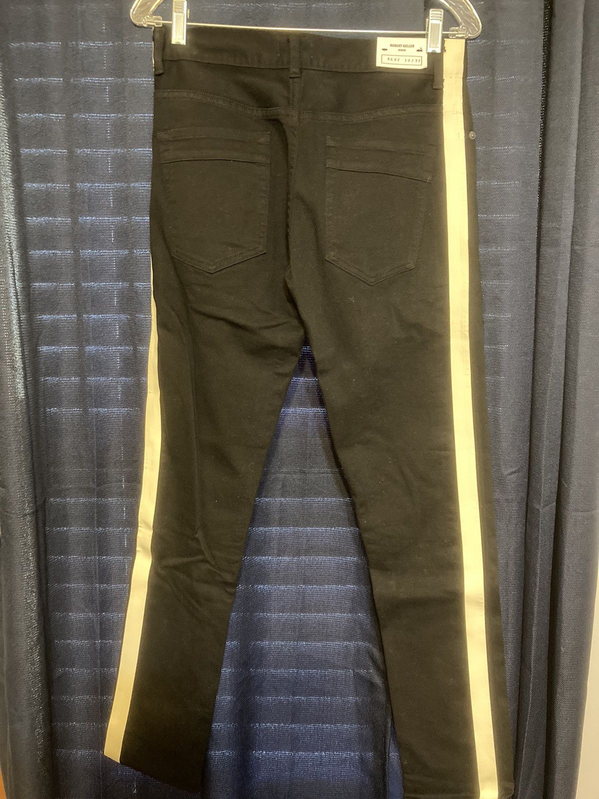 Robert Geller Robert Geller RG02 Slim Fit Vinyl Stripe in Black, 30/32 Size US 30 / EU 46 - 6 Thumbnail