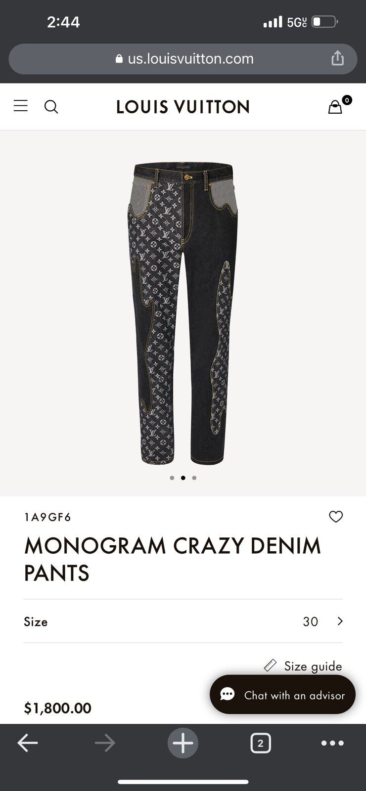 Louis Vuitton x Nigo 2022 Monogram Crazy Denim Pants - Black